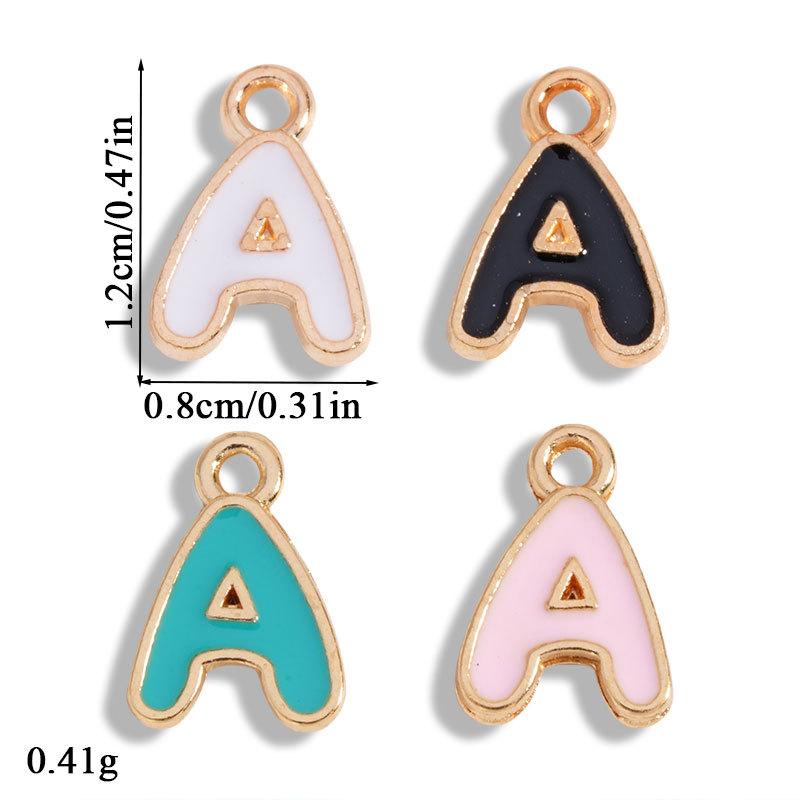 26 Pcs Letter Charms Double Sided Enamel Initial Alphabet Pendants  DIY Necklace Bracelet Keychain Earring Decoration Supplies Pink