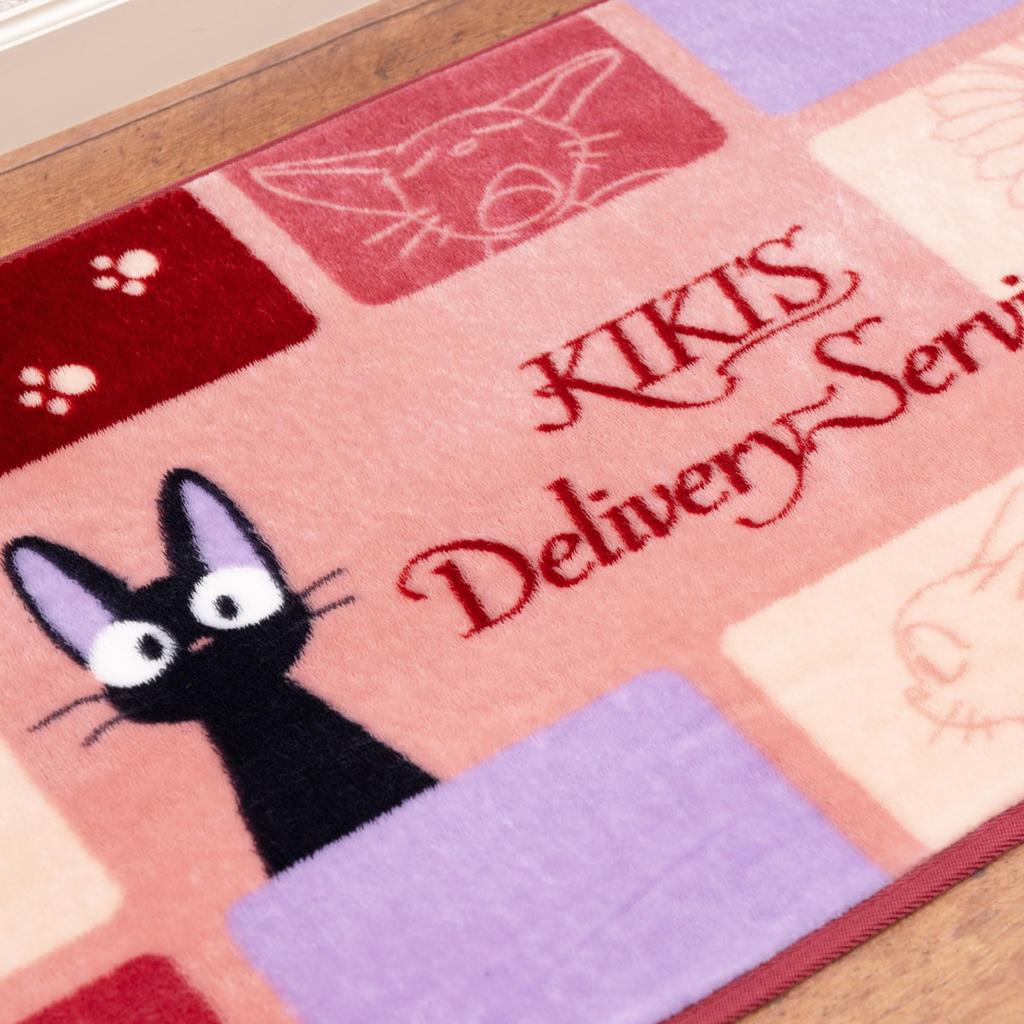 Senko Delivery Service Jiji Cube Rug 50 x 120 Ghibli 27988 Kiki's Mat, Approx. cm, Green, Character, Non-Slip, Cute, Fluffy, Soft, Warm, Washable,