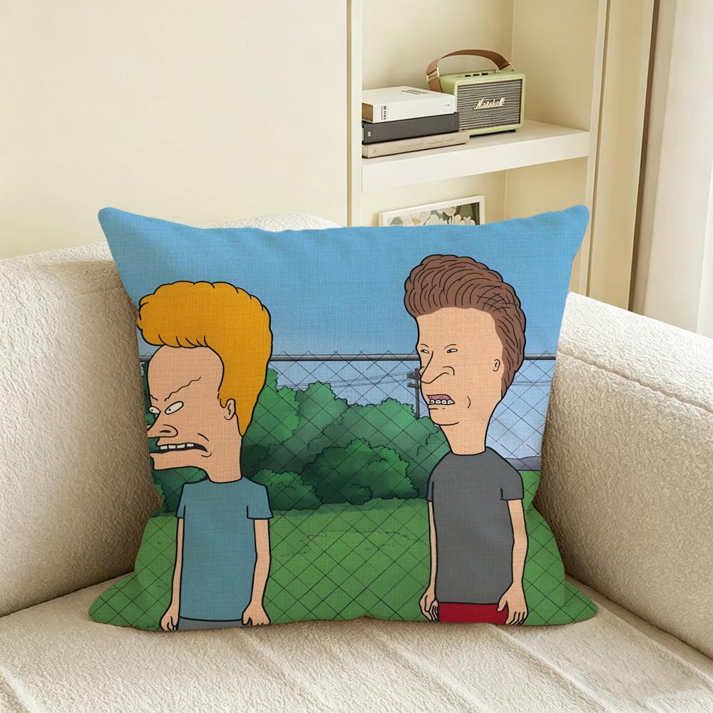 B-Beavis And Butt-Head Kissenbezug Natürliches Leinen Kissenbezug Set, All-In-One Dekoration Für Sofa, Schlafzimmer & Stuhl