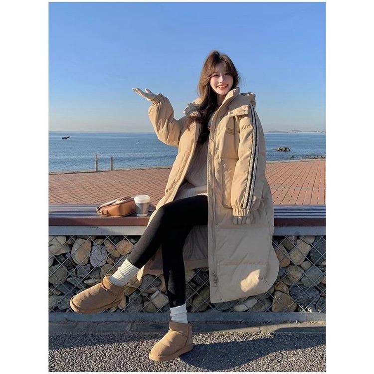 Stay Warm and Look Fashionable with The Knee-length Cotton Padded Down Coat for Women