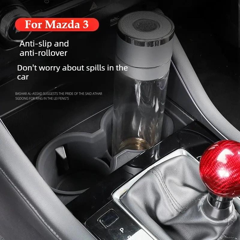 Interior Accessorie Anti-Slip Water Cup Tray Pad Tools For Mazda 3 -2026 Center Console Cup Holder Mat Non-Slip Storage Pad