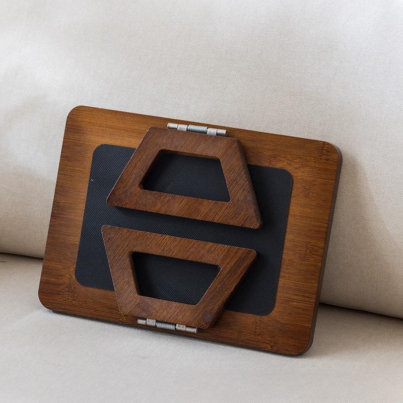 New Chinese Style Bamboo Folding Tray Anti Slip Tea Tray Sofa Armrest Table Space Saving Cheese Plate