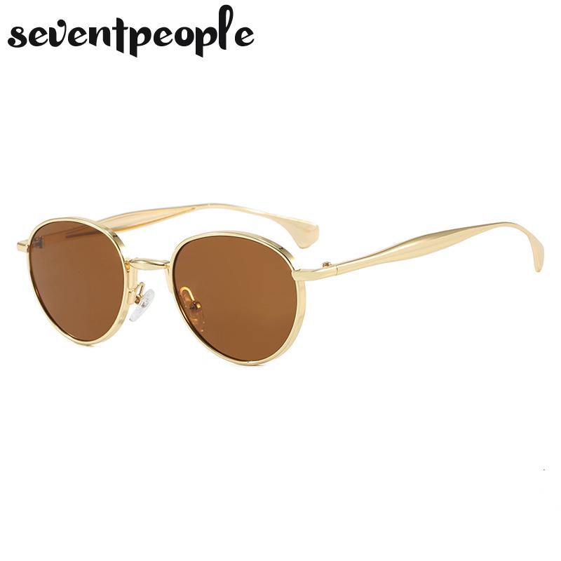 Steampunk Small Frame Oval Sunglasses Women  Luxury Brand Trendy Metal Frame Sun Glasses For Ladies Fashion Shades UV400