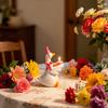 Portacandele Anatra Topper per Torta, Carina Statuetta Anatra in Resina con Fiocco e Cappello da Festa, Foro Metallo per Candela, Piccola Statua Anatra per Torta di Compleanno Tavolo