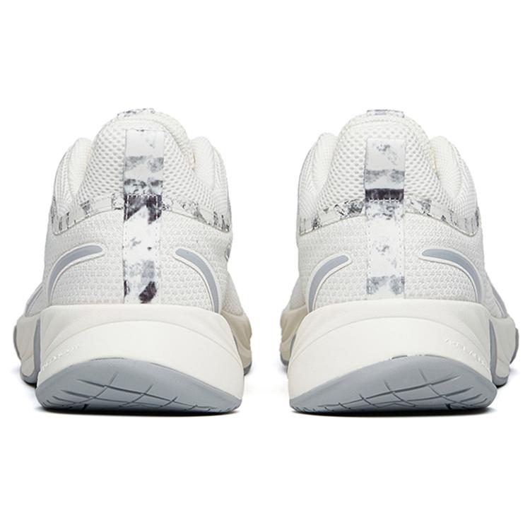 Anta Comfortable Cushioning Lightweight Abrasion Resistant Slip Resistant Low Top Running Shoes Men's White Silver Gray 112145523-5
