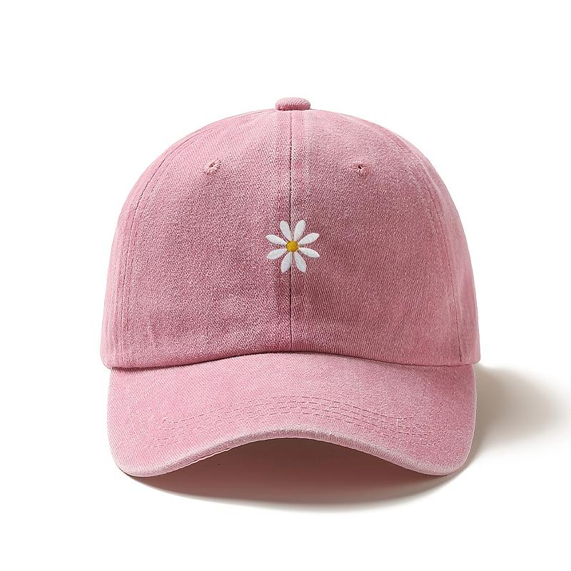 Little Daisy Embroidered Baseball Cap Adjustable Unique Design Hat Various Styles Breathable and Comfortable Simple and El
