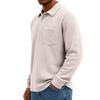 Men's Knit Casual Pocket Collar Pullover , Long Sleeve Daily Wear