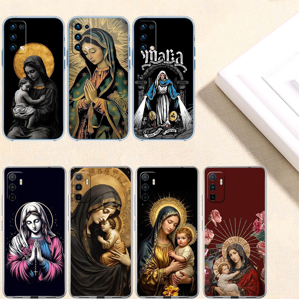 RE62 Virgen Maria Transparent Phone Case for Motorola Moto Edge 20 30 40 50 S30 Fusion Ultra Pro Neo Lite + G200 G23