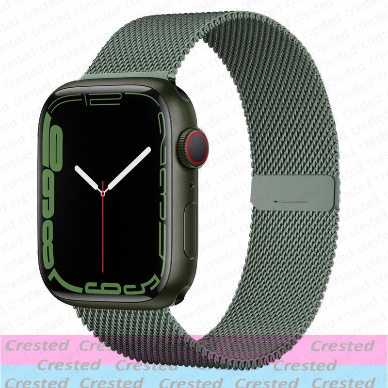 Milanese Loop Strap For Apple Watch Band 44mm 40mm 45mm 41mm 49mm 42mm 38mm Correa Bracelet iWatch Series 3 6 Se 7 8 9 5 Ultra 2