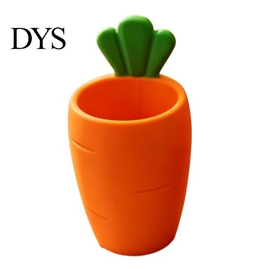 Art Supply Storage Container 3D Printed Carrot Pen Holder, Cute Desktop Organizer for Pencils and Makeup Small Ornament Brushes, Large Capacity