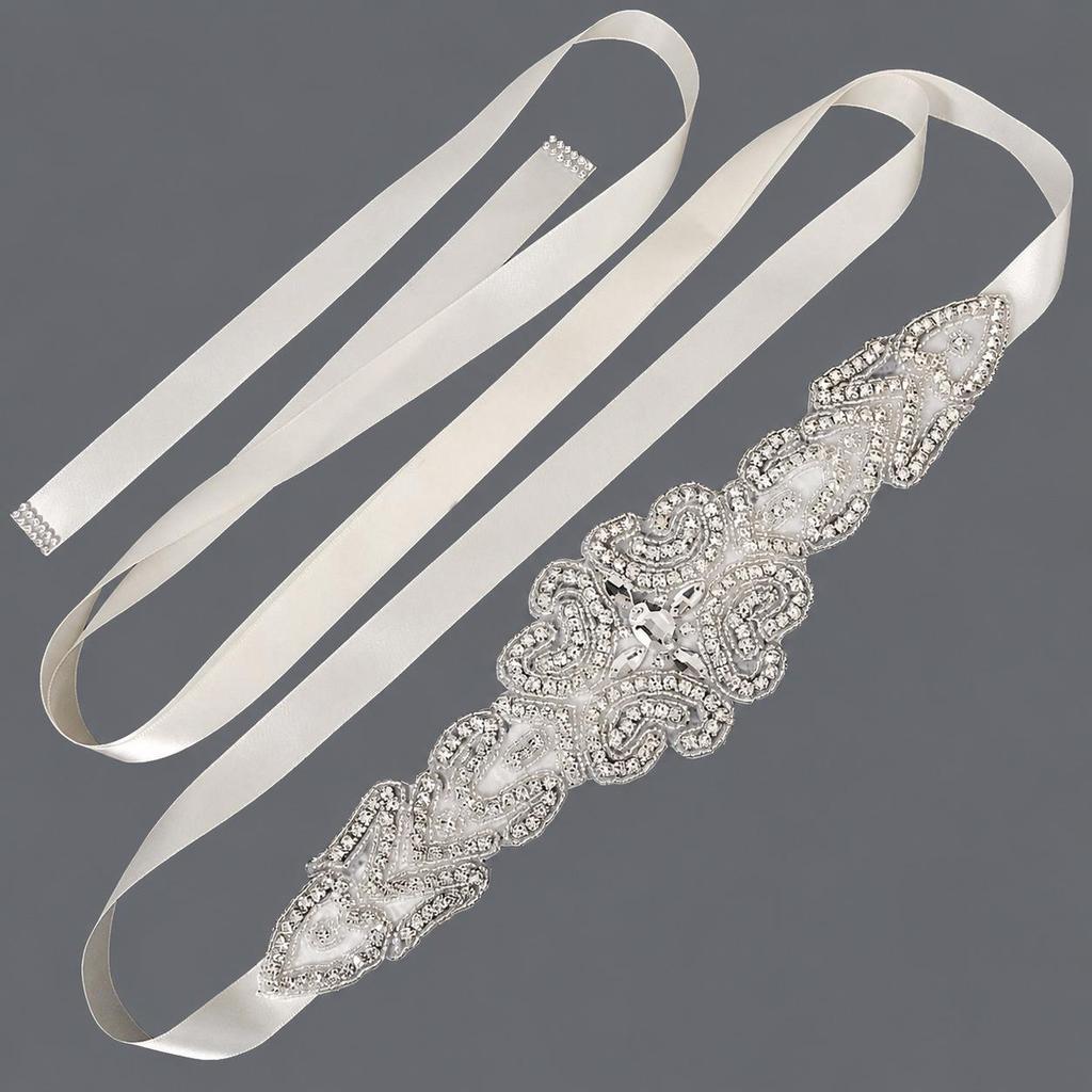 Elegant Silver Rhinestone Wedding Belt – Versatile High-End Dress Accessory for Fashion Shows and Performances