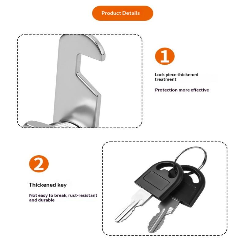Zinc Alloy Cam Lock With Waterproof Cover Cabinet Drawer Mailbox Latch Lock With 2 Keys For Furniture