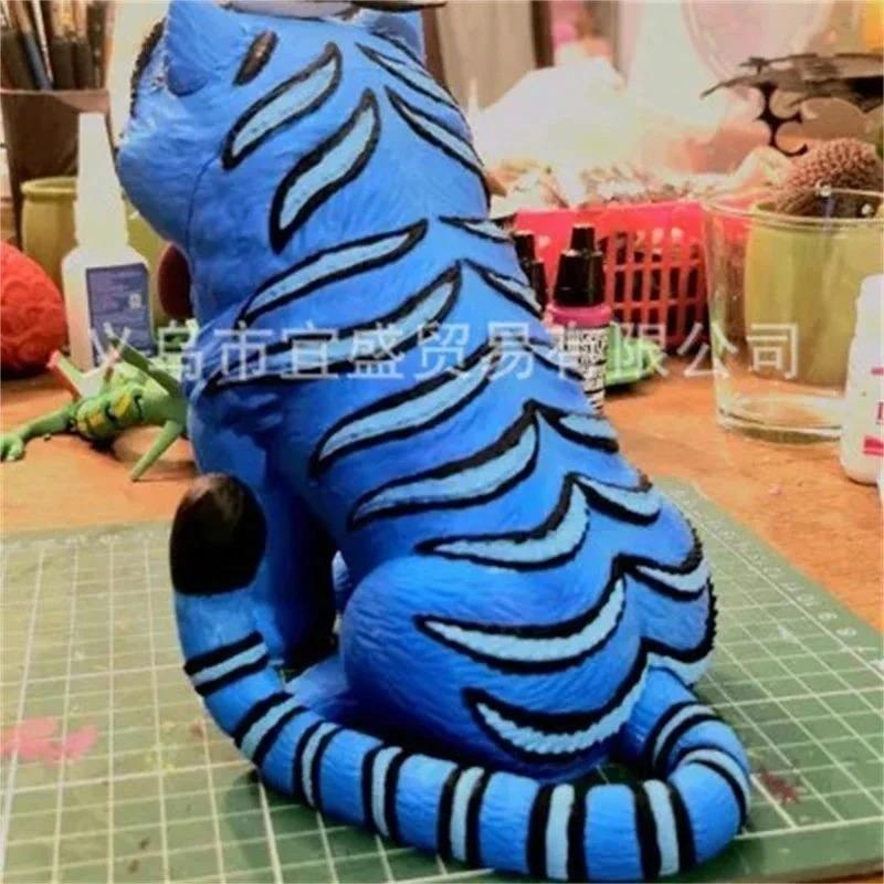 Figuras de Caçadores de Demônios Tigre Kpop de 15cm Escultura Fofa de Tigre Anime em Resina com Pássaro Decoração Ornamentada para Casa Jardim Pátio