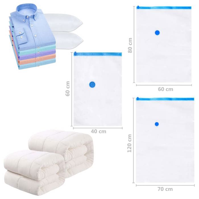 VidaXL Sacs de voyage sous vide Sacs de vêtements 80x60 cm 10 pcs