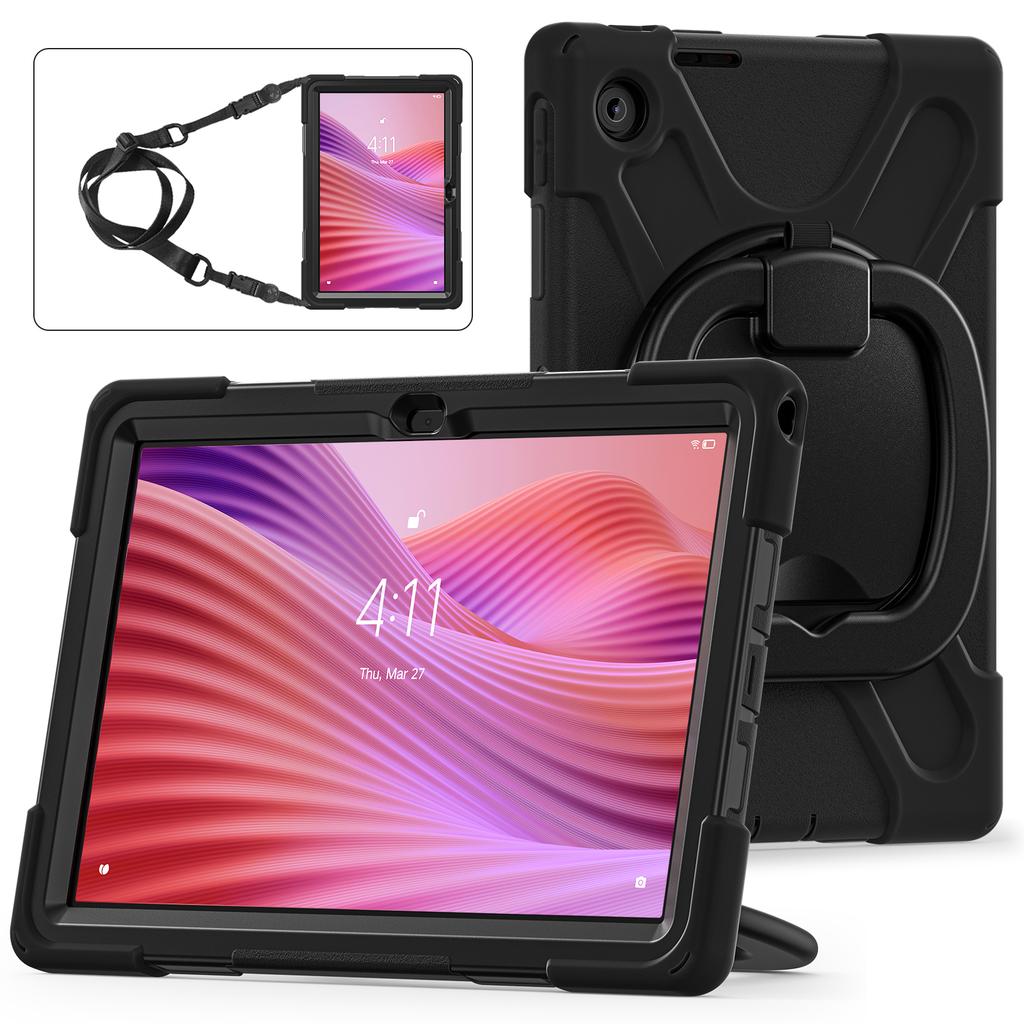 360 Rotating Kids Case Universal For Lenovo Tab S10 10.1" 2025 K10C TB-311FU TB-311XU Heavy Duty Stand Cover With Shoulder Strap