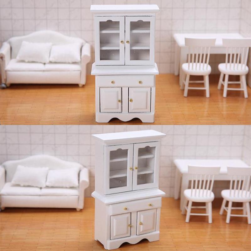 1:12 Dollhouse Miniature Decor Wood Display Cupboard Cabinet Bookcase Bookcase