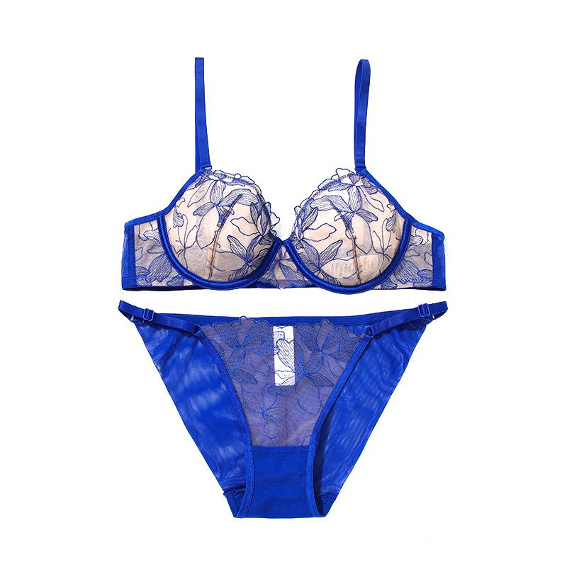 French Lace Women's Anti-Sagging Ultra-Thin Bra Set - Enhances Small Bust