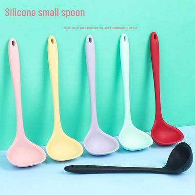 Small Non-Stick Silicone Soup Spoon - Heat-Resistant Kitchen Cooking Spoon