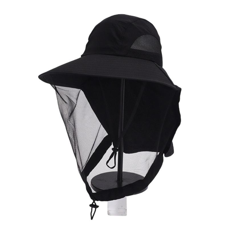 Herren Outdoor Mückenfestes Netz-Gesichtsabdeckung Fischerhut mit atmungsaktivem Polyester für Angeln Camping Wandern