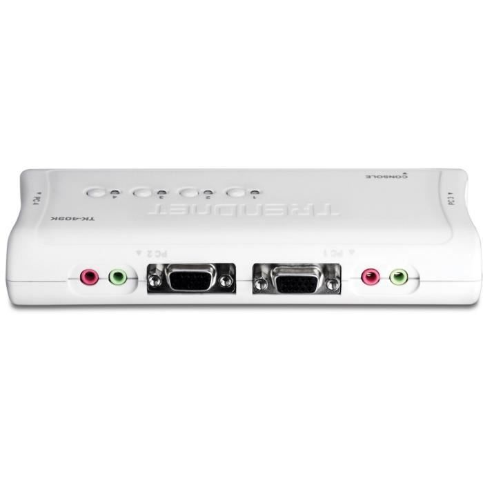 TRENDnet TK-409K KVM 4 Ports VGA USB +Audio+câbles