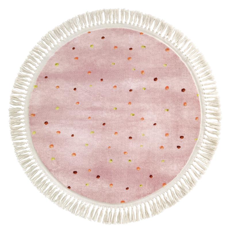 Cute Round Rug Bedroom Tassel Carpet Mat Bedside Kids Room Ddecoration Cartoon Floor Mats Home Soft Machine Washable Area Rugs
