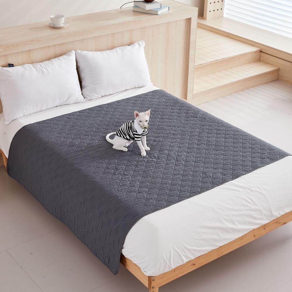 

New Plaid Bedspread Pad Waterproof Breathable Mattress Cover Anti Slip Dog Cats Bed Mat Kids Pets Mattress