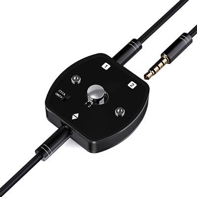 COOIDEA Audio Selector Audio Switcher 2 Input 1 Output 1 Input 2 Output Audio TRRS Noise Cancellation for and 3.5mm / – / Switcher, TS, TRS,