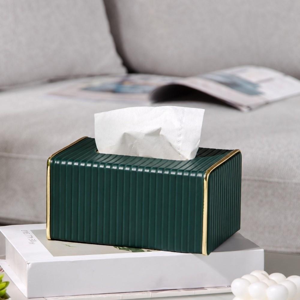 Exquisite Tissue Box Modern Paper Storage Case Home Decor Leather Tissue Container Coffee Table