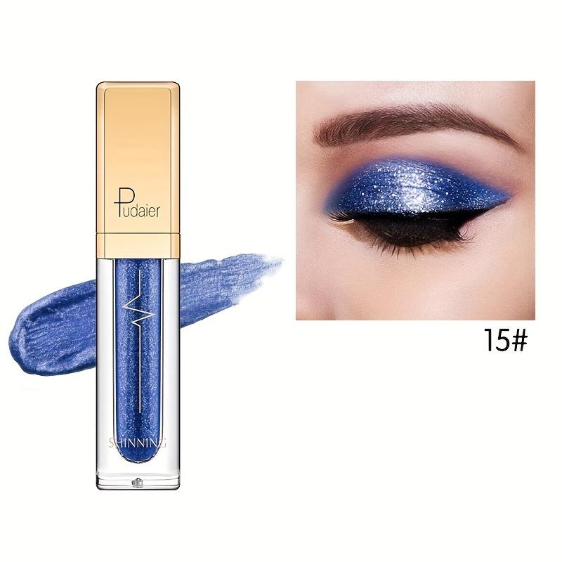 18 Colors Micro Glitter Liquid Eyeshadow, Brickstone Pearlescent Eyeshadow Liquid Waterproof Makeup Smokey Makeup Long Lasting Eyeshadow