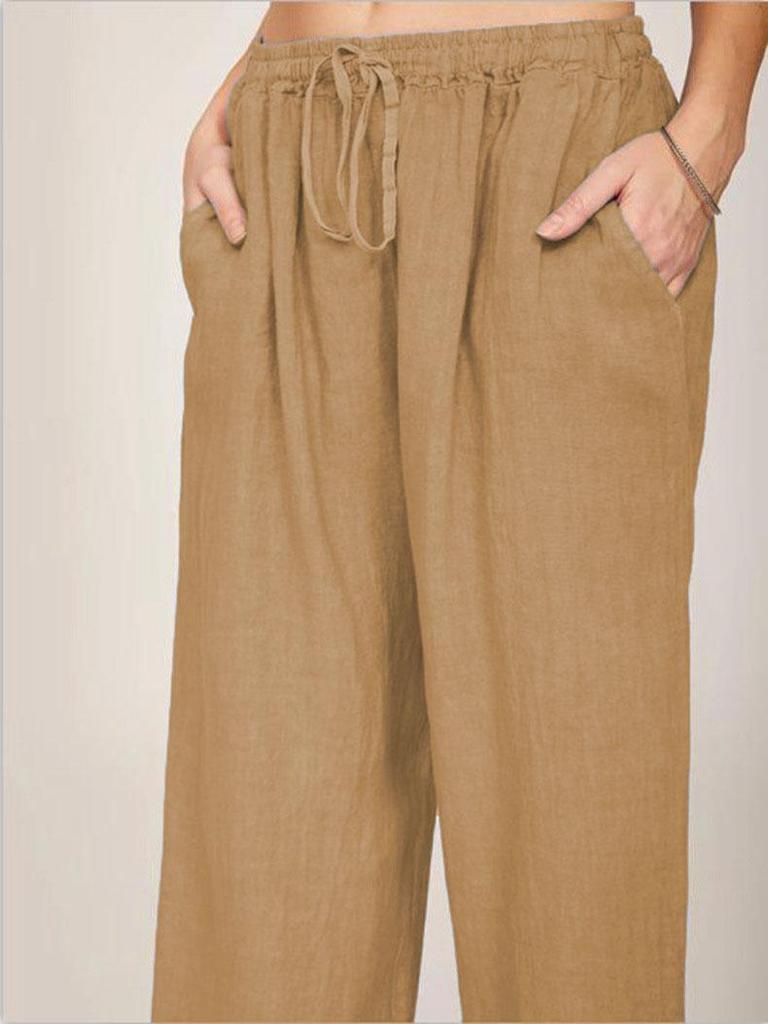 2025 Women's Plus Size Loose Cotton & Linen Casual Long Pants