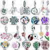 copper Charm Bead Charms Bead Charms Plants Flowers Rose Tree of Life Clip Dangle Compatible With Authentic Pandora Bracelets Bangle Jewellery