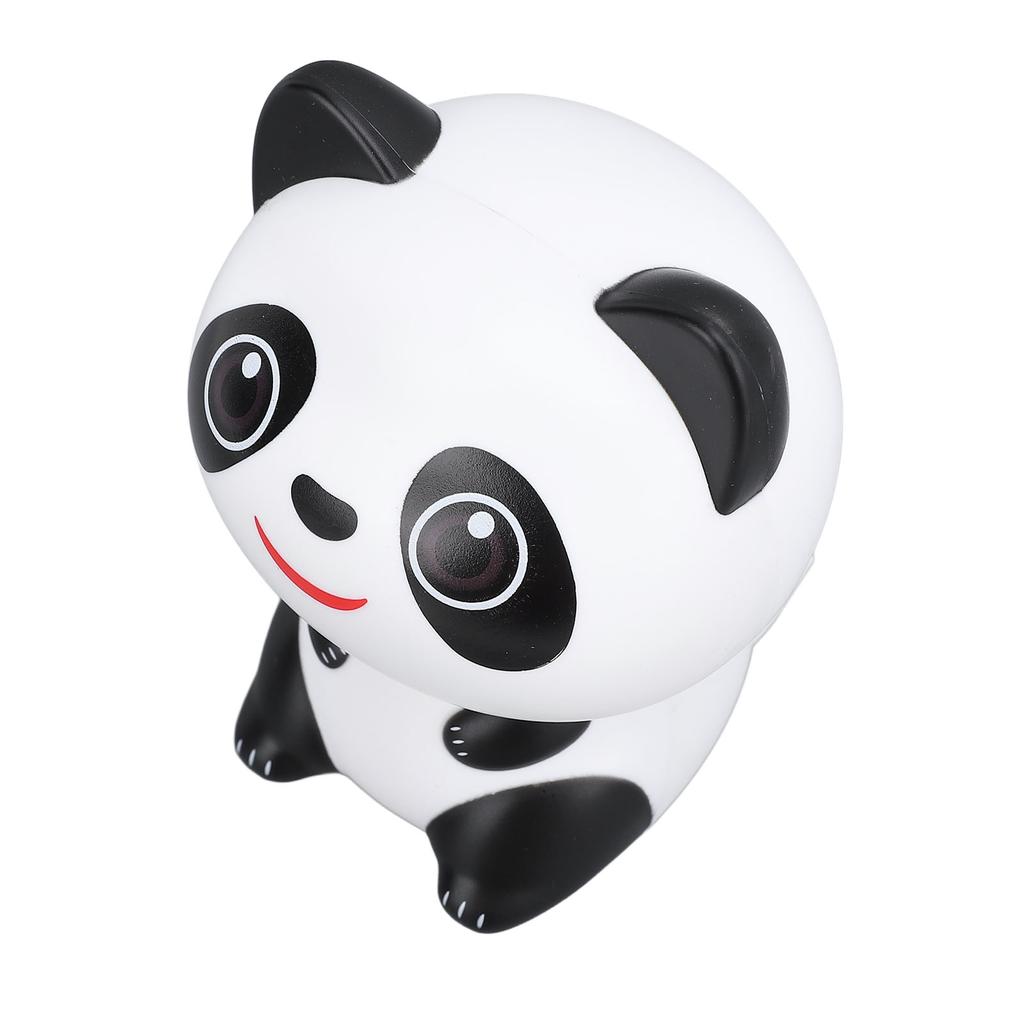 Solar Powered Nodding Panda Figurine ABS Light Sensing Cute Smiling Panda Car Dashboard Ornament for