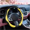 Car Steering Wheel Cover 2025, Universal Auto PU Cute Breathable-Yellow
