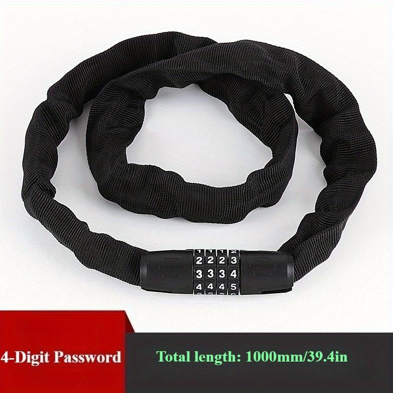4-Zahlen Anti-Diebstahl Fahrradschloss Fahrradkettenschloss Starke Sicherheit für Fahrräder Motorräder Glastüren Rucksäcke