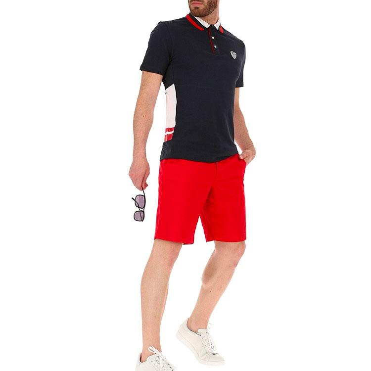 Emporio Armani Solid Color Straight Leg Button Casual Shorts Men shorts Red 3GPS12-N71Z-1450