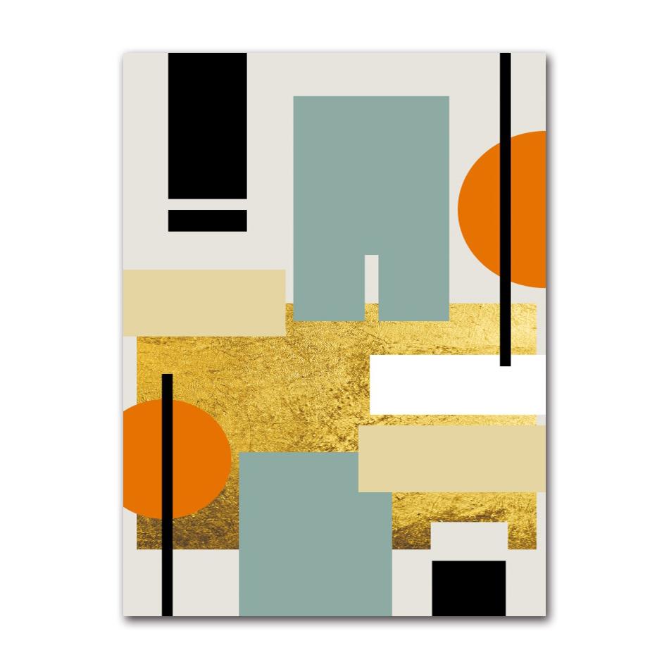 Art Pictures for Living Room Decorative Poster Modern Nordic Decoration Home Canvas Painting Geometric Yellow Abstract Wall