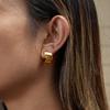 Yori Stainless Steel Glossy Geometric C Hoop Earrings Waterproof Trendy Romantic Statement Jewelry for All Occasions