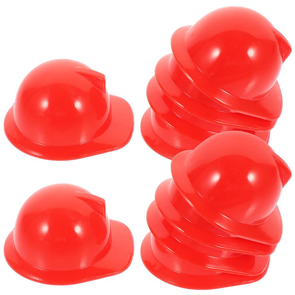 10Pcs Mini Construction Hat Plastic Safety Small Cute Cap for Mini Dress Up Pet Bird Chicken Head Protection and