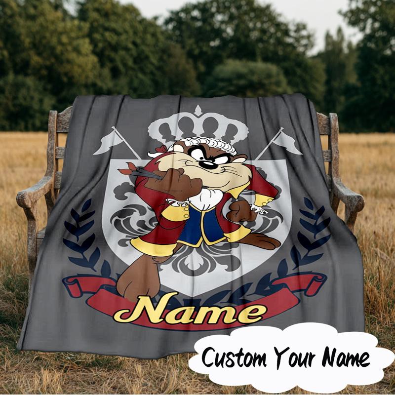 Custom Name Troublemaker Taz Devil Blanket  Ideal Bedding Blanket Perfect for Travel, Camping, Living Rooms, Offices, Sofas, Fan Christmas gift