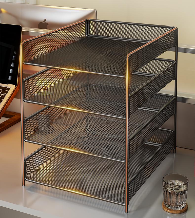Multi-Functional Metal Document Rack - Large Capacity Office Storage Organizer