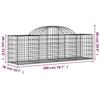 VidaXL Paniers à gabions arqués 8 pcs 200x50x60/80 cm Fer galvanisé, gabion, cage de gabion, panier de mur de gabion, mur de 3146284
