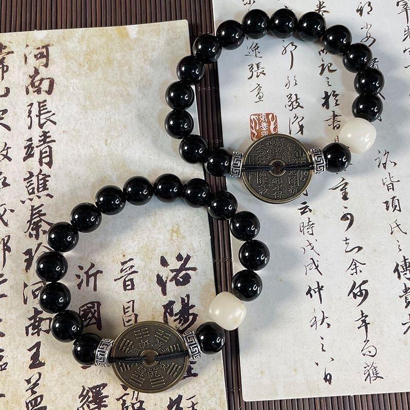 Mountain Ghost Spends Money On New Chinese Style National Wind Channel System Niche Retro Bracelet Simple and Versatile Niche Design Couple Bracelet