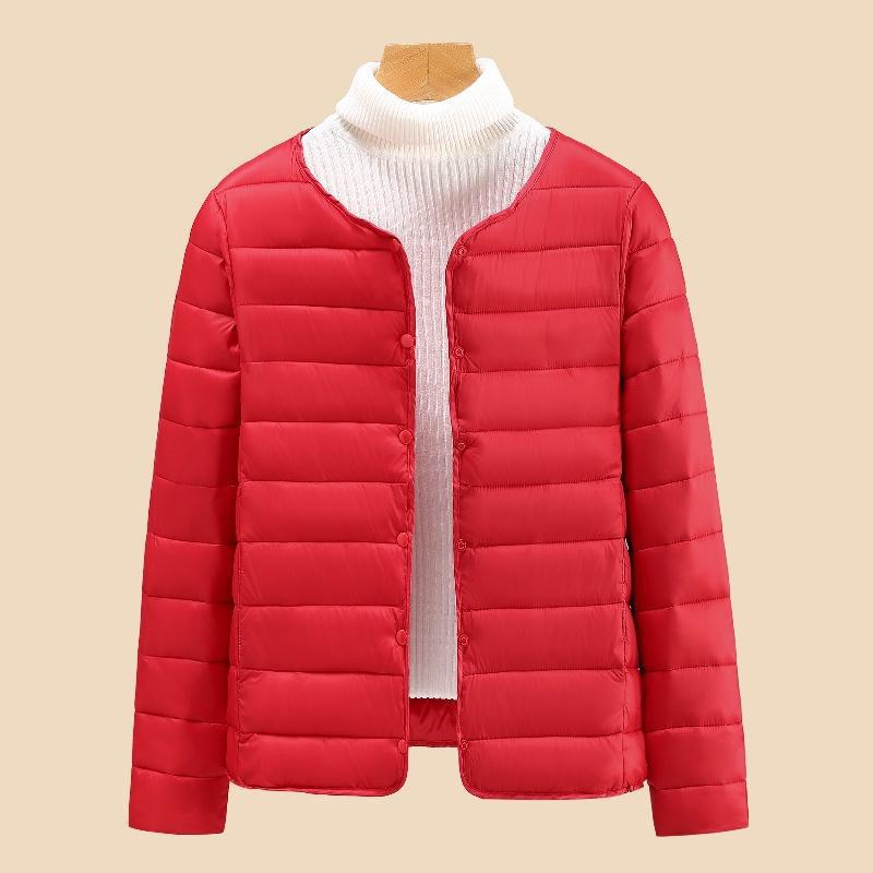 

Короткая легкая и теплая весенне-осенняя женская хлопковая одежда модная теплая хлопковая одежда женское пальто 5XL красный