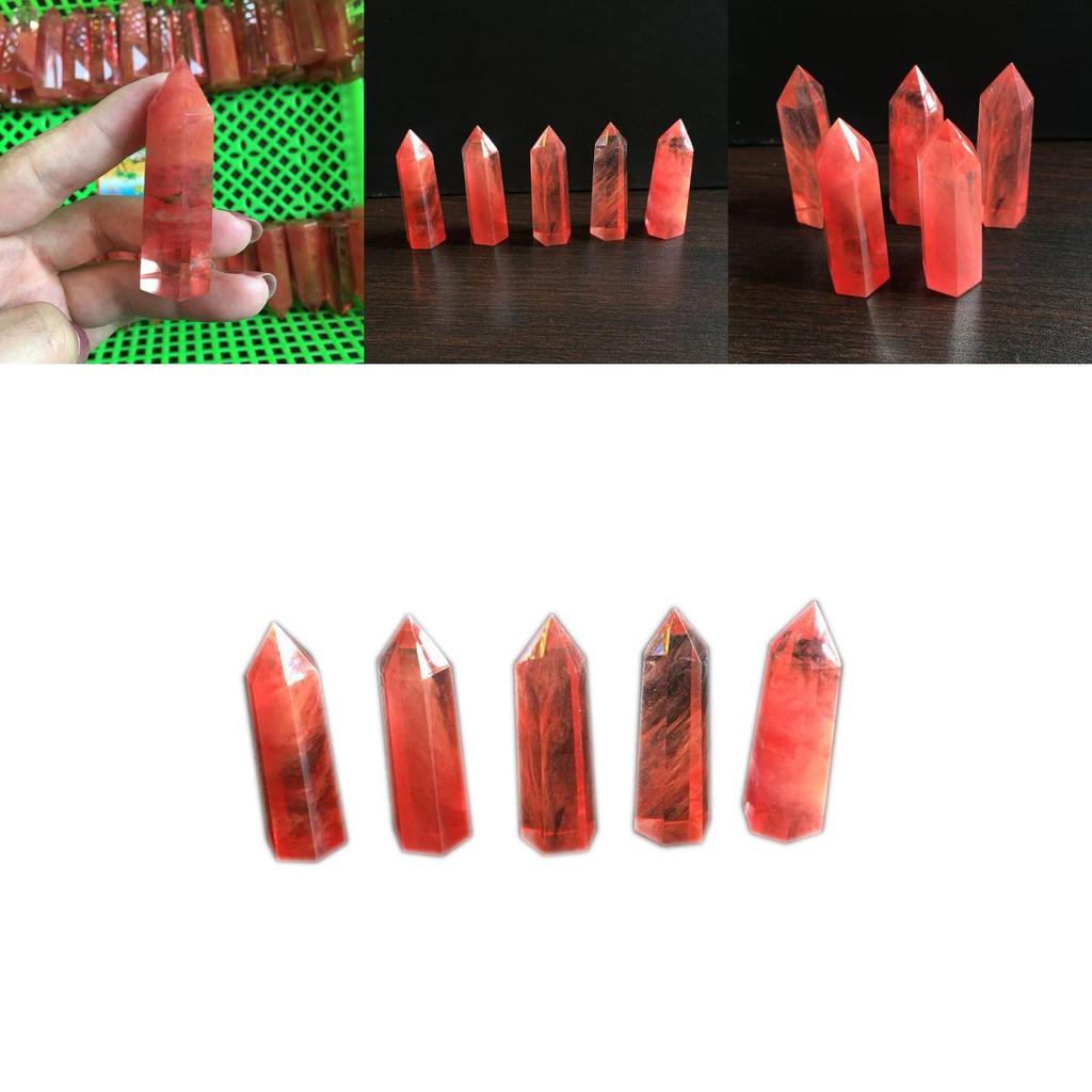 Beautiful Natural Red Quartz Crystal Single Terminated Wand For Healing Decor