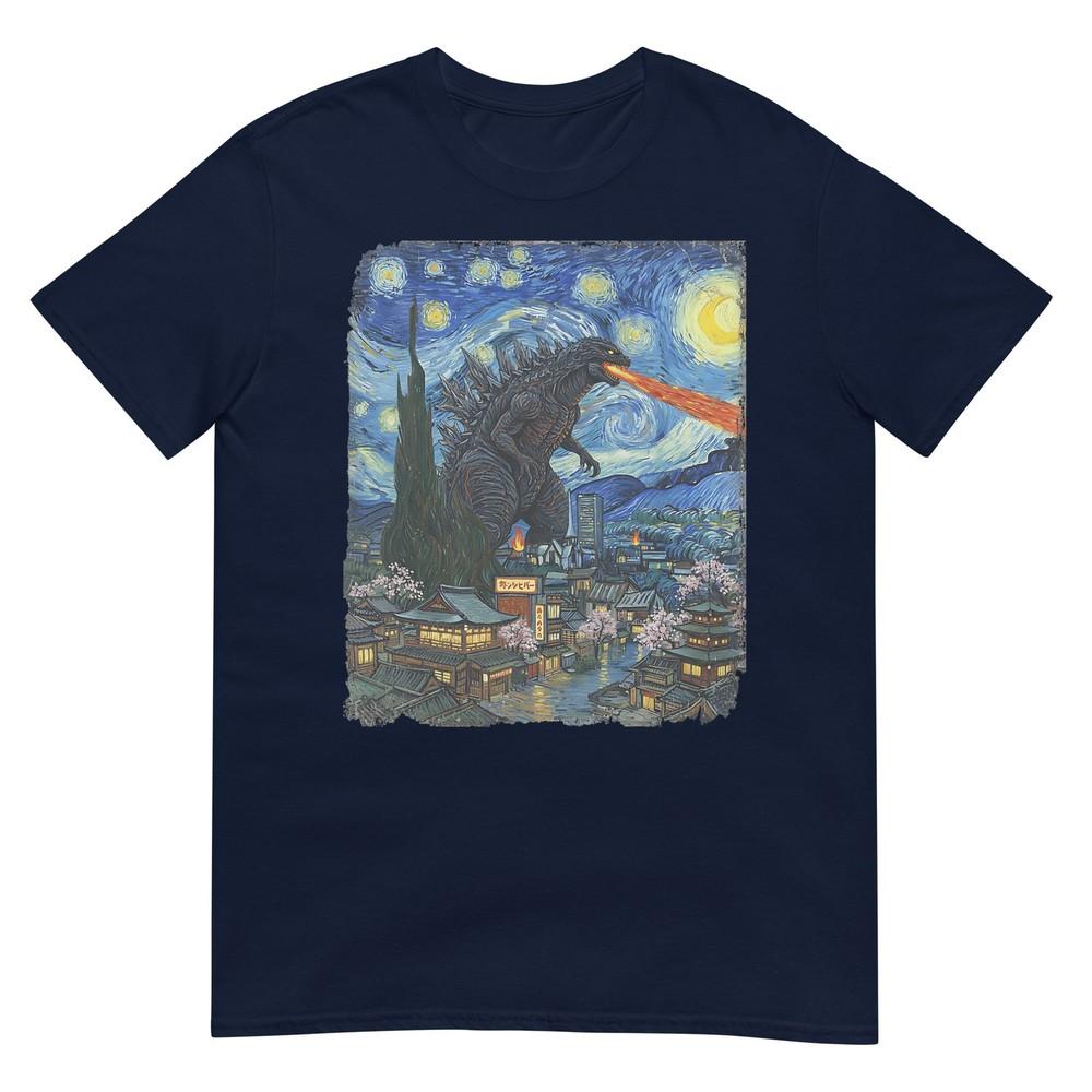 Kaiju Monster Japanese Vangogh Starrynight Vintage TShirt S
