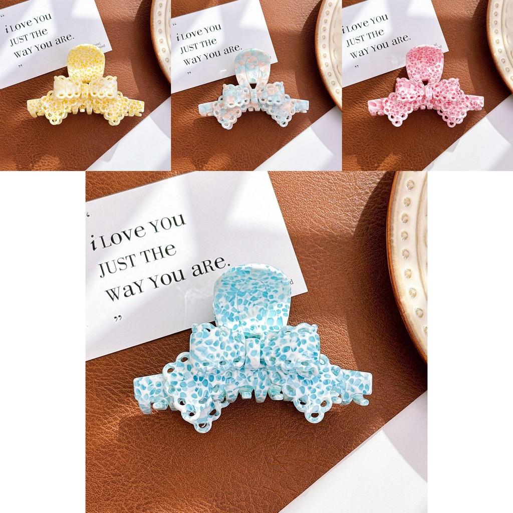 Cute Acetate Lace Bow Hair Claw Clip In Various Colors For Stylish Hair Accessories