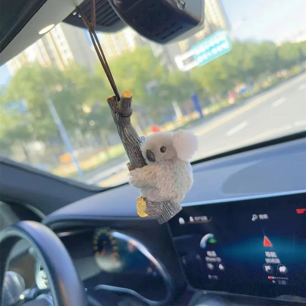 Cute Koala Car Hanging Ornament Creative Rearview Mirror Pendant Chain Auto Interior Decor Accessories