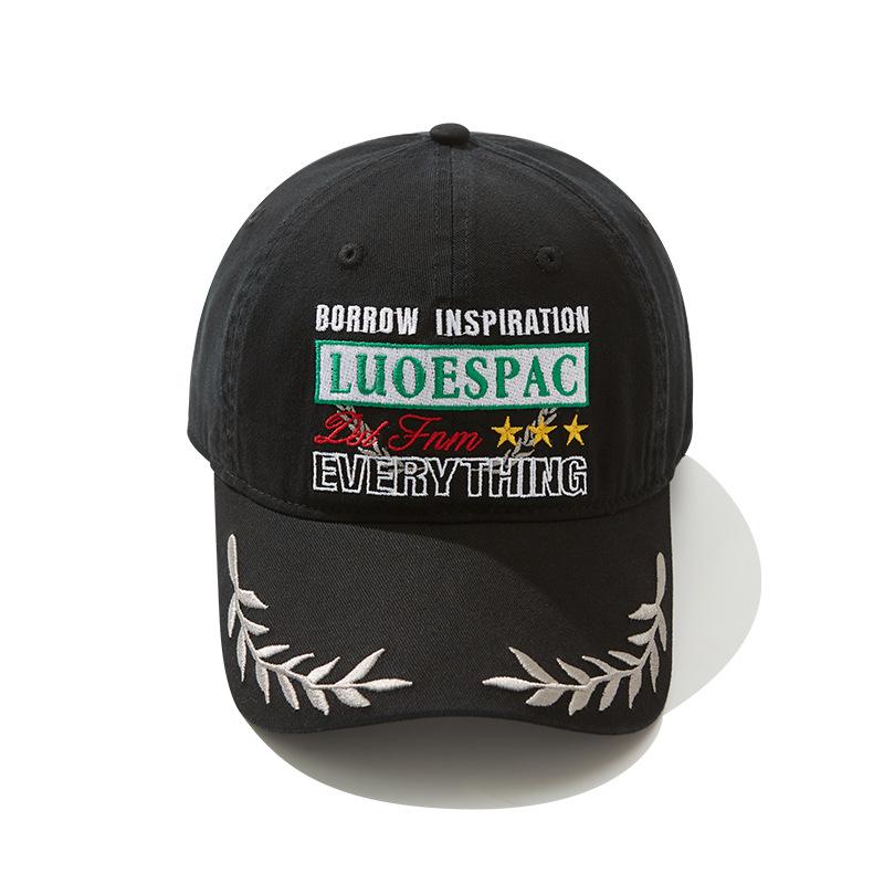 Embroidered baseball cap spring new casual couple showing small face big head circumference cap trendy brand