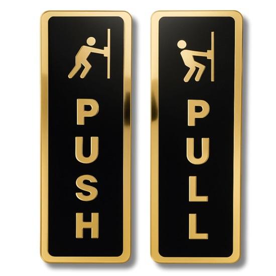 

Push–Pull Door Sign – Self‑Adhesive Acrylic (Black/Gold), Ideal for Offices, Restaurants, Hotels, Homes (Verticle Golden)