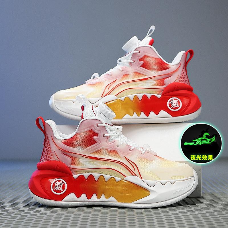 

Boys sports shoes 2025 spring and autumn mesh breathable medium and large children s boys button running shoes children s basketball shoes 40